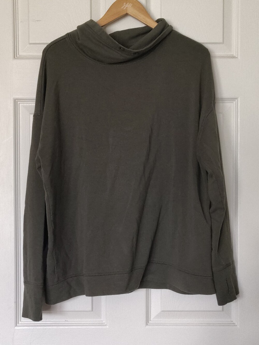 OFFLINE by Aerie Olive Green Modal Cowl Neck Pullover Sweatshirt - Size L